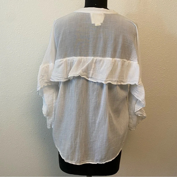 Maeve Gauze Ruffle Sleeve Popover Top - Picture 6 of 6